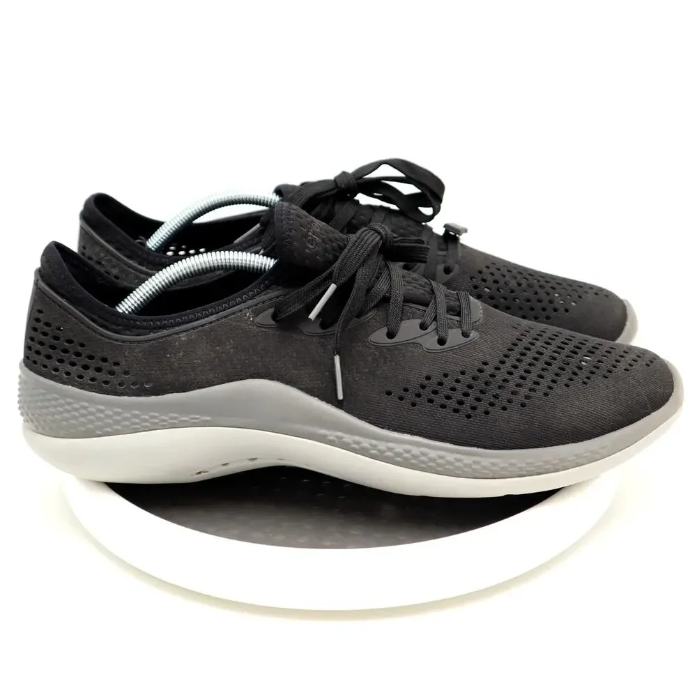 Crocs LiteRide 360 Pacer Mens Size 12 Sneakers Shoes Lace Up Black Grey Comfort